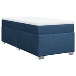 vidaXL Sommier à lattes de lit avec matelas Bleu 90x200 cm Tissu
