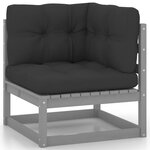 Salon de jardin meuble d'extérieur ensemble de mobilier 8 pièces avec coussins gris bois de pin massif 02_0017575