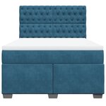 vidaXL Sommier à lattes de lit et matelas bleu 160x200 cm velours