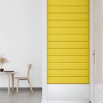 vidaXL Panneaux muraux 12 Pièces Jaune clair 90x15 cm Tissu 1 62 m²