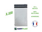 100 Enveloppes plastique aller retour 60 microns - 230x330mm