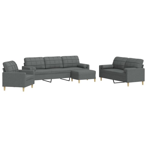 vidaXL Ensemble de canapés 4 Pièces repose-pied et coussins décoratifs