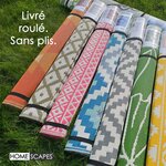 Tapis extérieur terrasse réversible - Tapis de jardin imperméable et résistant UV - Marron - 182x122 cm - HOMESCAPES