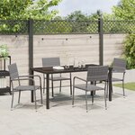vidaXL Ensemble de Salle à Manger de Jardin 5 Pièces Gris Poly Rattan