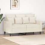 vidaXL Canapé à 2 places Crème 120 cm Velours