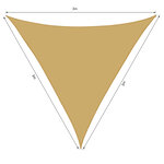 Voile d'ombrage triangulaire grande taille 3 x 3 x 3 m polyester haute densité résistant aux UV coloris sable