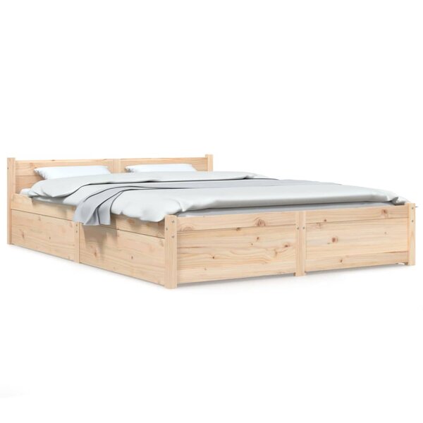 vidaXL Cadre de lit avec tiroirs 140x190 cm Double