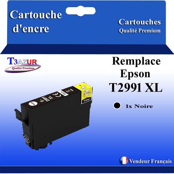T3AZUR- Cartouche Compatible pour Epson T2993  T2983 T29XL 29 XL(série Fraise) Noire