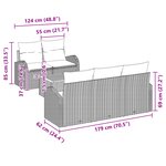 vidaXL Ensemble de Canapés de Jardin de 6 pièces avec Coussins en Beige Poly Rattan Acacia
