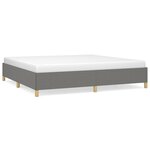 vidaXL Cadre de lit Gris foncé 200 x 200 cm Tissu
