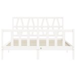 vidaXL Cadre de lit avec tête de lit blanc King Size bois massif