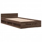 vidaXL Cadre de lit à tiroir chêne marron 90x190 cm bois d'ingénierie