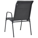 vidaXL Chaises empilables de jardin 6Pièces Acier et textilène Anthracite