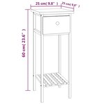 vidaXL Table d'appoint avec tiroir 25x25x60 cm Bois massif de noyer