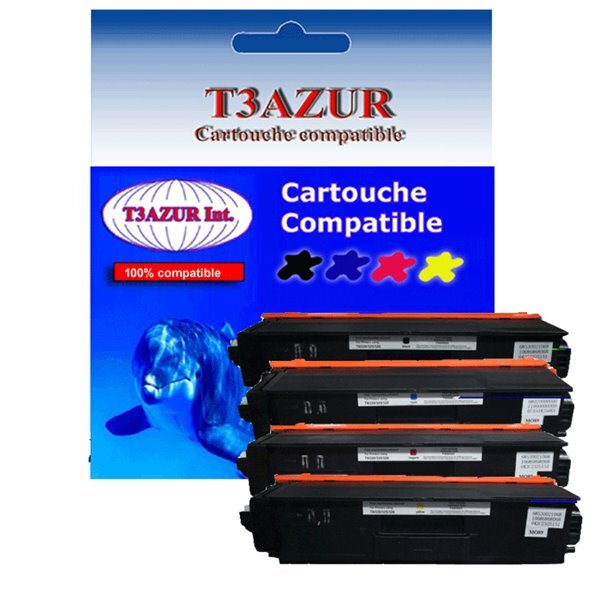 4 Toners compatibles avec Brother TN325 TN326 TN329 pour Brother HL4140CN, HL4150CDN -T3AZUR