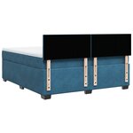 vidaXL Sommier à lattes de lit et matelas bleu 180x200 cm velours