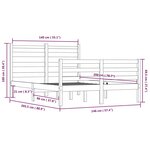 vidaXL Cadre de lit Bois de pin massif 140x200 cm