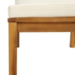 vidaXL Canapé de milieu sectionnel avec coussin blanc crème Acacia