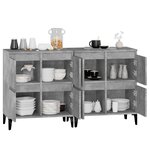 vidaXL Buffets 2 Pièces gris béton 60x35x70 cm bois d'ingénierie