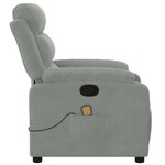 vidaXL Fauteuil de massage inclinable gris clair velours