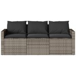 vidaXL Ensemble à manger de jardin et coussins 2 Pièces gris rotin