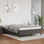 vidaXL Cadre de lit Gris 140x190 cm Similicuir