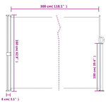vidaXL Auvent latéral rétractable blanc 160x300 cm