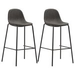 vidaXL Ensemble de bar 3 Pièces Tissu Gris foncé