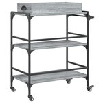 vidaXL Chariot de cuisine sonoma gris 81 5x41x92 5cm bois d'ingénierie