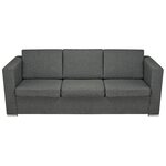 vidaXL Ensemble de canapés trois pièces Tissu Gris foncé
