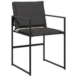 vidaXL Ensemble à manger de jardin 7 Pièces avec coussins noir textilène