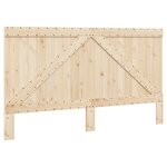 vidaXL Cadre de lit et tête de lit gris 200x200 cm bois de pin massif