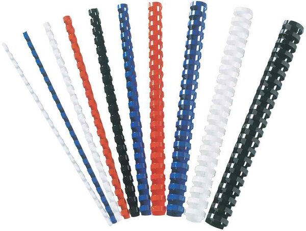 Baguettes de reliure plastiques, format A4, 6 mm, noir Pack 100 FELLOWES