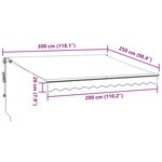 vidaXL Auvent rétractable automatique avec LED anthracite et blanc