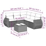 vidaXL Salon de jardin avec coussins 6 Pièces beige résine tressée