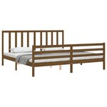 vidaXL Cadre de lit avec tête de lit marron miel 200x200cm bois massif