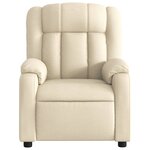 vidaXL Fauteuil inclinable Crème Tissu