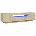 vidaXL Meuble TV avec lumières LED Chêne sonoma 160x35x40 cm