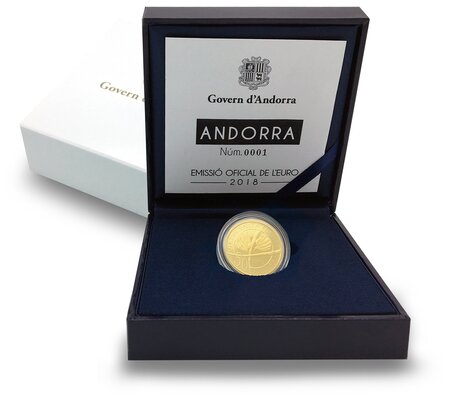 Pièce de monnaie 50 euro Andorre 2018 or BE – Constitution d’Andorre