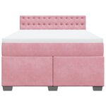 vidaXL Sommier à lattes de lit avec matelas Rose 160x200 cm Velours