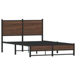 vidaXL Cadre de lit en métal avec tête de lit chêne marron 120x200 cm