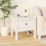 vidaXL Tables d'appoint 2 Pièces Blanc 50x50x49 cm Bois massif de pin