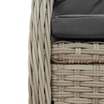 vidaXL Ensemble à manger de jardin et coussins 7 Pièces gris clair rotin