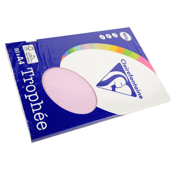 Ramette 50 Feuilles Papier 160g A4 210x297 mm Certifié FSC lilas TROPHÉE