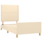 vidaXL Cadre de lit avec tête de lit Crème 80x200 cm Tissu
