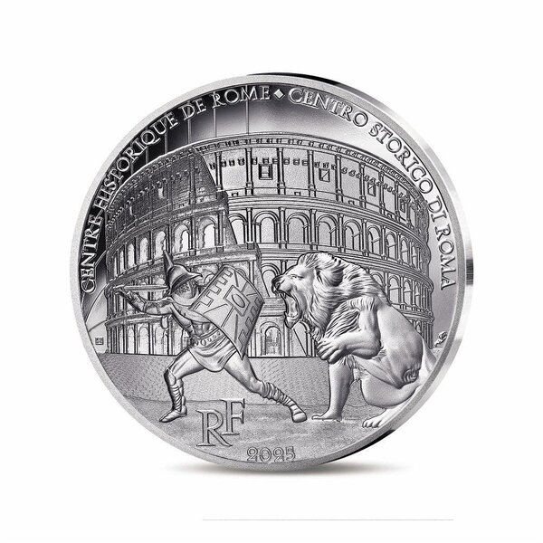 UNESCO - LE COLISÉE CENTRE HISTORIQUE DE ROME LES BIENS DU SAINT-SIÈGE Monnaie de 10€ Argent