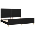 vidaXL Cadre de lit avec tête de lit Noir 200x200 cm Tissu