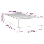vidaXL Cadre de lit Bleu 100 x 200 cm Tissu