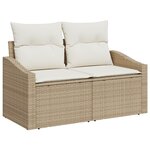 vidaXL Ensemble de Canapé de Jardin 8 pièces avec Coussins Beige Polyrotin Acacia