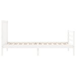vidaXL Cadre de lit avec tête de lit blanc simple bois massif